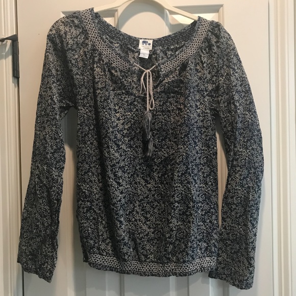 Lucky Brand Tops - John Robshaw for Lucky Boho Peasant Top